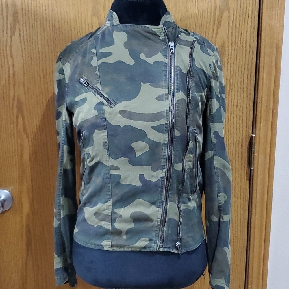 Blank NYC camouflage green moto jacket zip up lightweight